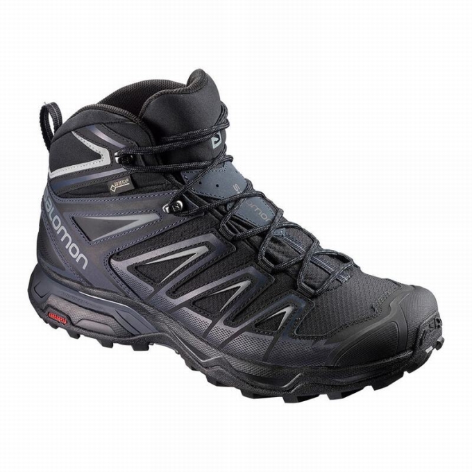 Black Salomon X ULTRA 3 MID GORE-TEX Men\'s Hiking Boots | AE-487LQPG