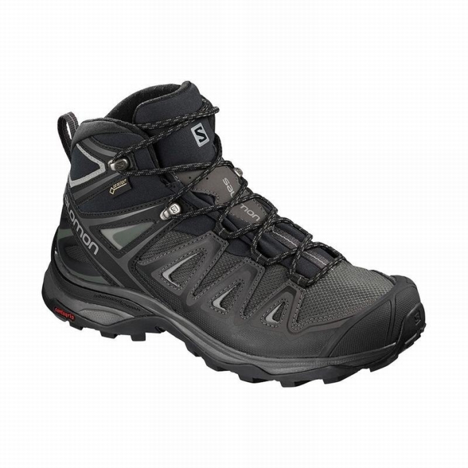 Black Salomon X ULTRA 3 MID GORE-TEX Women\'s Hiking Boots | AE-173ACSL