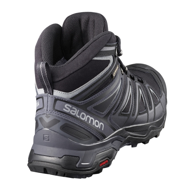 Black Salomon X ULTRA 3 MID GTX Men's Hiking Shoes | AE-801PTAQ