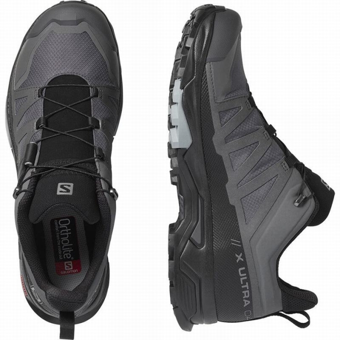 Black Salomon X ULTRA 4 GORE-TEX Men's Hiking Shoes | AE-152UZQV