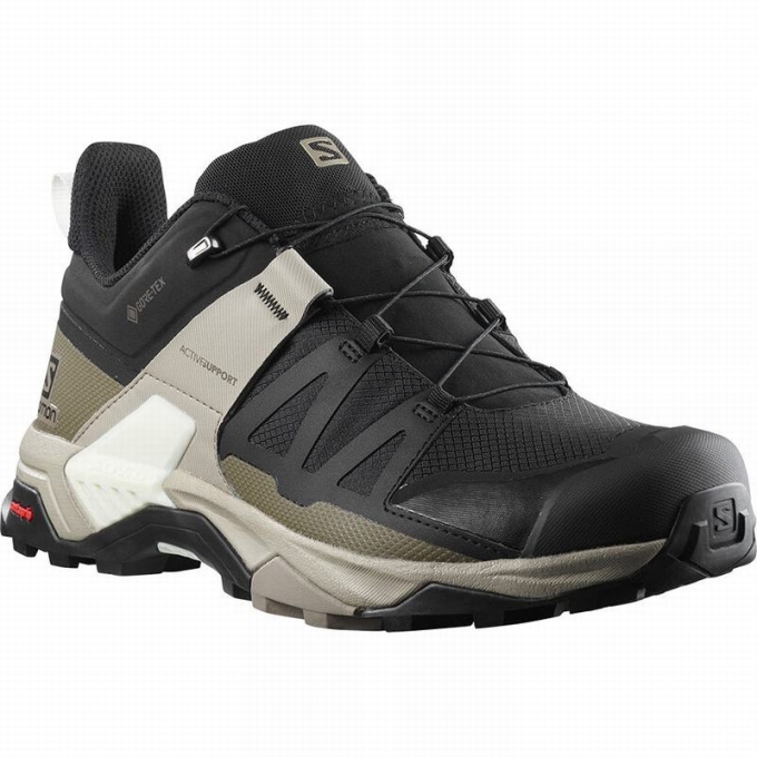 Black Salomon X ULTRA 4 GORE-TEX Men's Hiking Shoes | AE-426ORLH