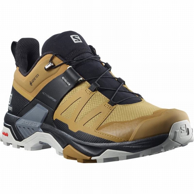 Black Salomon X ULTRA 4 GORE-TEX Men's Hiking Shoes | AE-709GRMZ