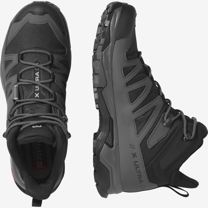 Black Salomon X ULTRA 4 MID GORE-TEX Men's Hiking Boots | AE-513VLFT