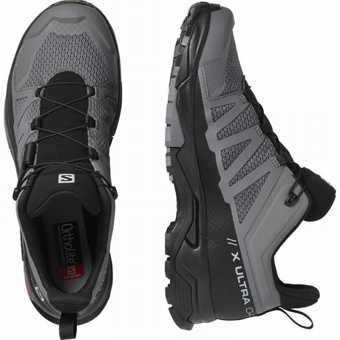 Black Salomon X ULTRA 4 Men's Hiking Shoes | AE-193CWFL