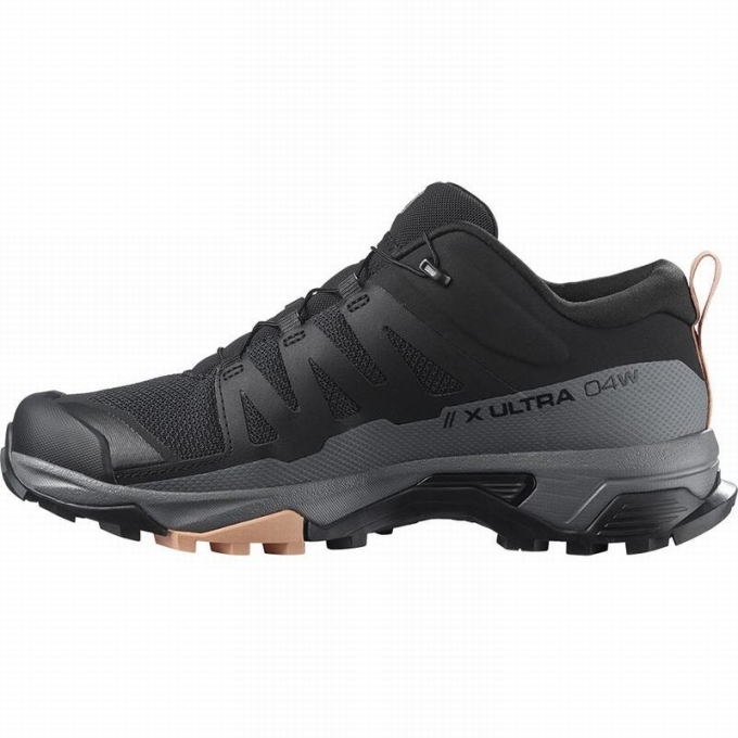 Black Salomon X ULTRA 4 Women's Hiking Shoes | AE-976AKVR