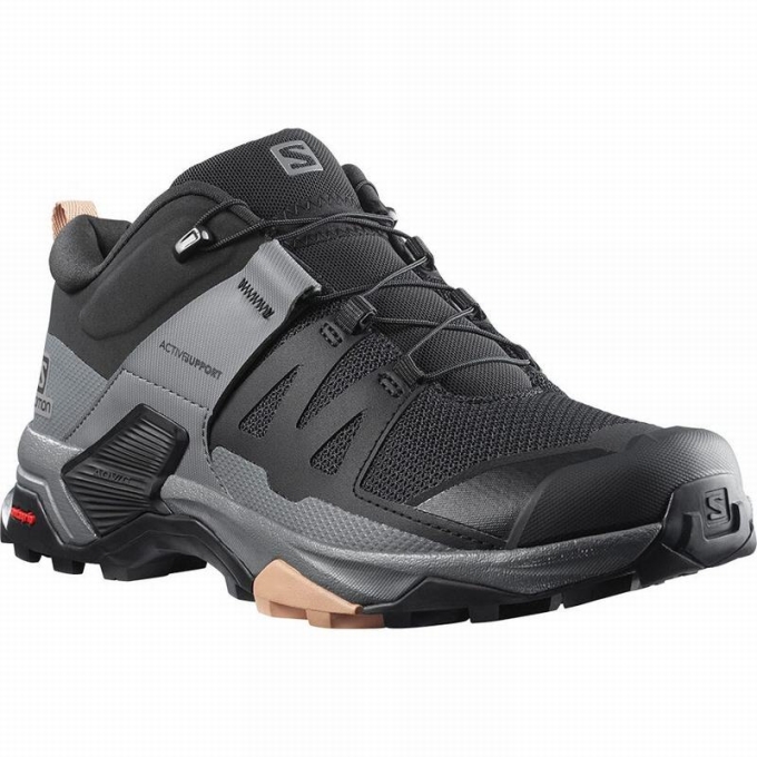 Black Salomon X ULTRA 4 Women's Hiking Shoes | AE-976AKVR