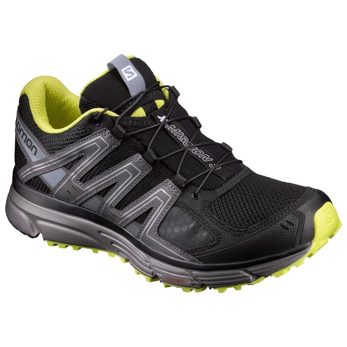 Black / Silver Salomon X-MISSION 3 Men\'s Trail Running Shoes | AE-384ZTGF