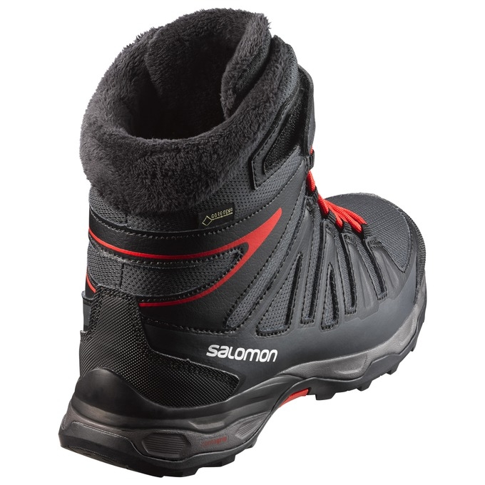 Black / Silver Salomon X-ULTRA GTX J Kids' Winter Boots | AE-652JDOM