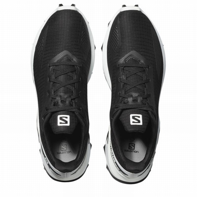 Black / White Salomon ALPHACROSS BLAST Men's Trail Running Shoes | AE-973SDTF