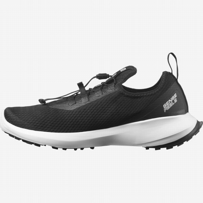 Black / White Salomon SENSE FEEL 2 Men's Trail Running Shoes | AE-016QZTC