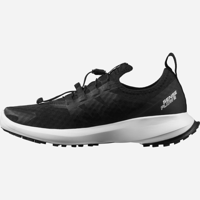 Black / White Salomon SENSE FLOW 2 Women's Trail Running Shoes | AE-593DSKZ