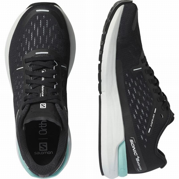 Black / White Salomon SONIC 4 BALANCE Women's Road Running Shoes | AE-761OWKX