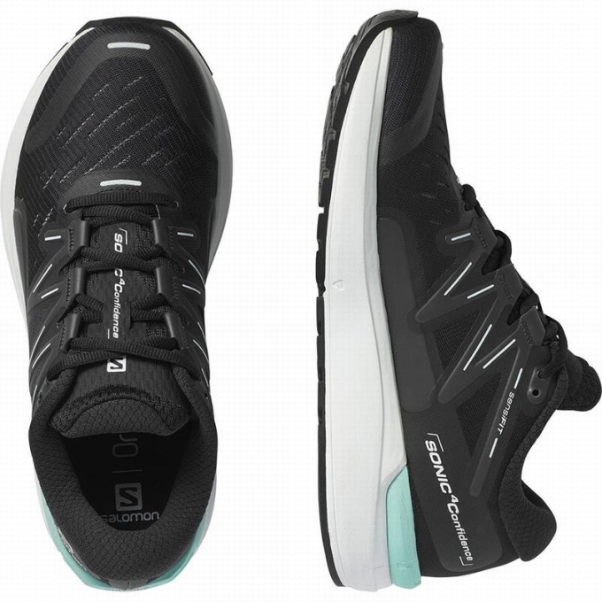 Black / White Salomon SONIC 4 CONFIDENCE Women's Road Running Shoes | AE-329SGWK