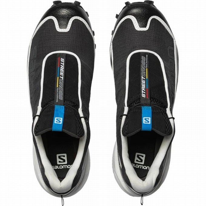 Black / White Salomon STREETCROSS Men's Trail Running Shoes | AE-658DGTW