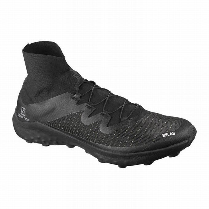 Black / White Salomon S/LAB CROSS Men\'s Trail Running Shoes | AE-945KVAN