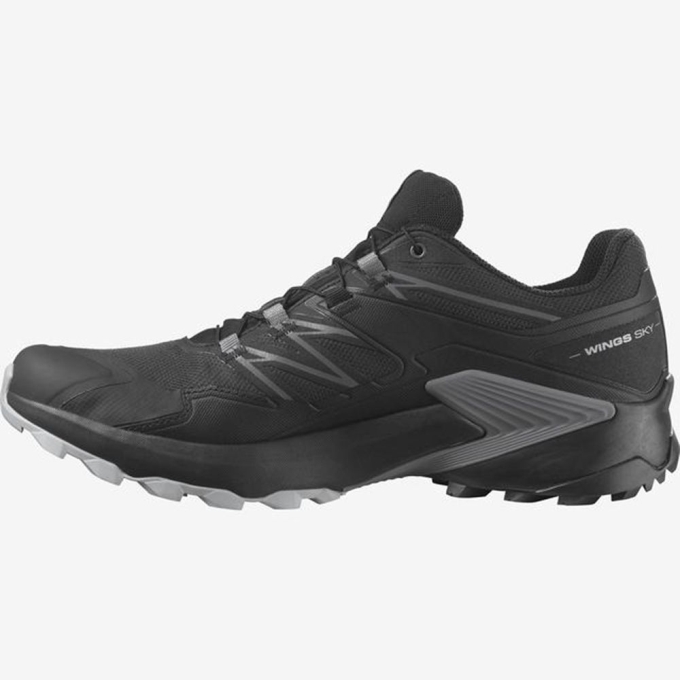 Black / Yellow Salomon WINGS SKY GORE-TEX Men's Trail Running Shoes | AE-295PJKR