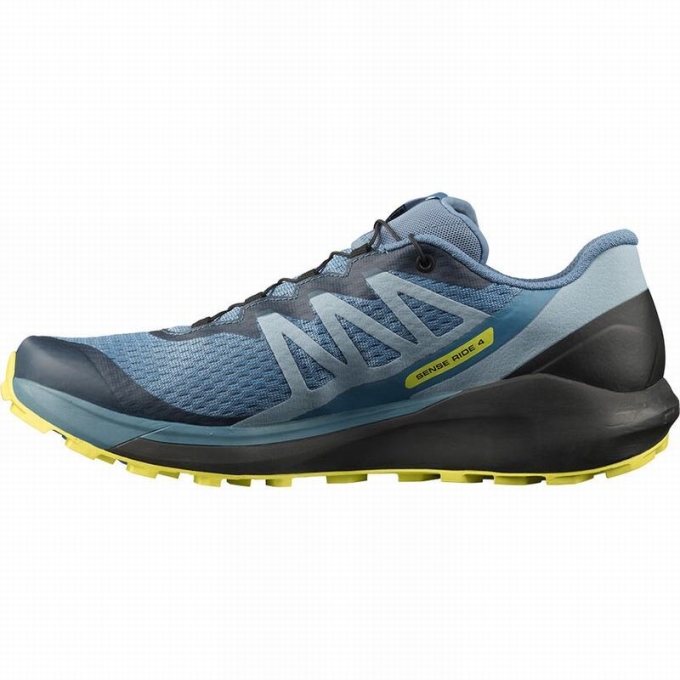 Blue / Black Salomon SENSE RIDE 4 Men's Running Shoes | AE-894ZHUV