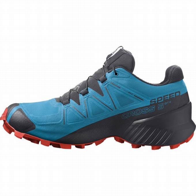 Blue / Black Salomon SPEEDCROSS 5 GORE-TEX Men's Trail Running Shoes | AE-265OPSD