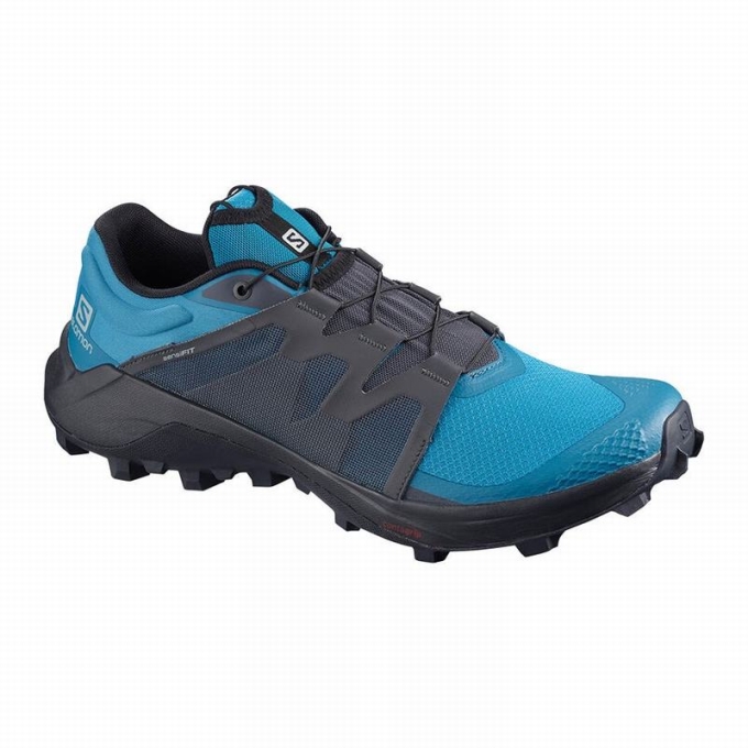 Blue / Black Salomon WILDCROSS Men\'s Trail Running Shoes | AE-728YTSG