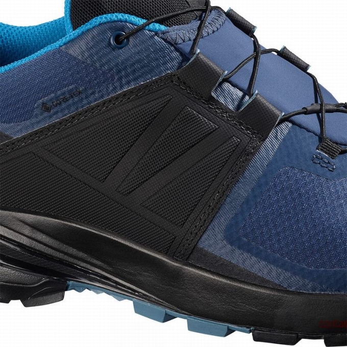 Blue / Black Salomon XA WILD GORE-TEX Men's Trail Running Shoes | AE-740SWHY