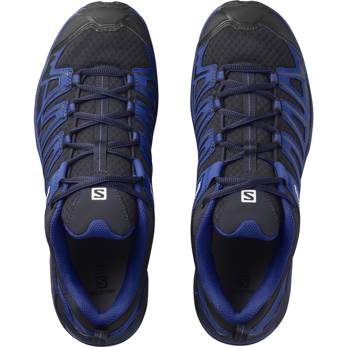 Blue / Black Salomon X ULTRA 3 PRIME Men's Hiking Shoes | AE-841SZMB