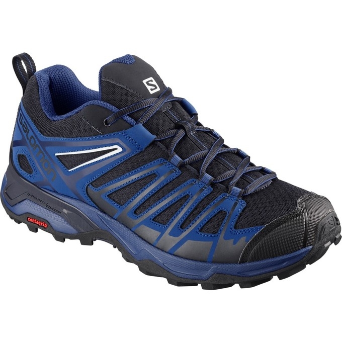 Blue / Black Salomon X ULTRA 3 PRIME Men\'s Hiking Shoes | AE-841SZMB