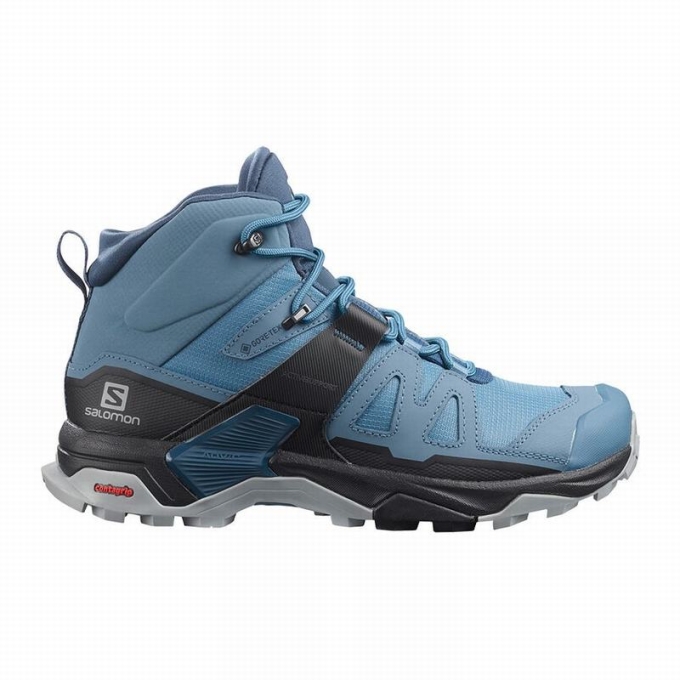 Blue / Black Salomon X ULTRA 4 MID GORE-TEX Women\'s Hiking Boots | AE-108UYTP