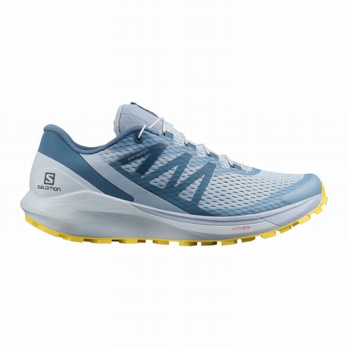 Blue / Lemon Salomon SENSE RIDE 4 Women\'s Trail Running Shoes | AE-321RXTS