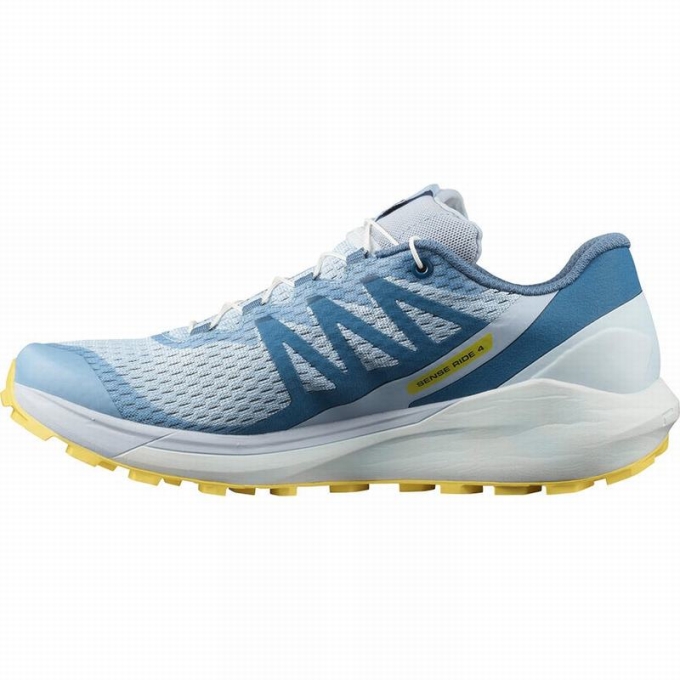 Blue / Lemon Salomon SENSE RIDE 4 Women's Running Shoes | AE-920SJUK