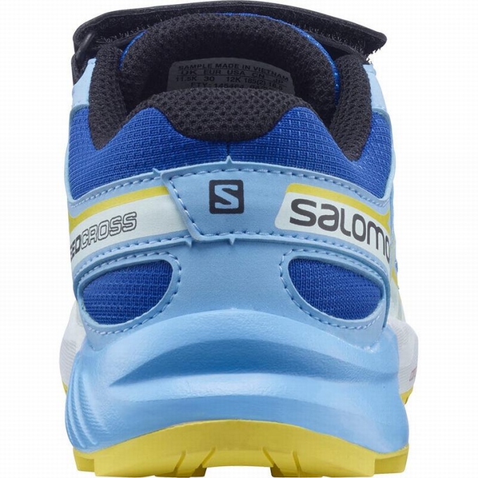 Blue / Lemon Salomon SPEEDCROSS Kids' Trail Running Shoes | AE-980BHFA