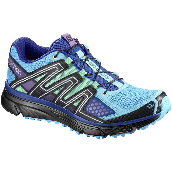 Blue / Light Blue Salomon X-MISSION 3 W Women\'s Trail Running Shoes | AE-593UFPI