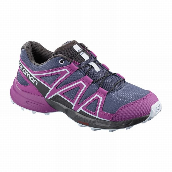 Blue / Purple Salomon SPEEDCROSS Kids\' Trail Running Shoes | AE-245QZCO