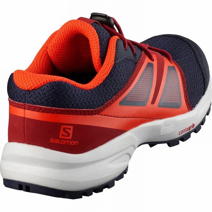 Blue / Red Salomon SENSE K Kids' Trail Running Shoes | AE-175LCIG