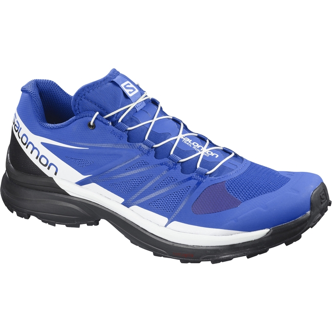 Blue / White / Black Salomon WINGS PRO 3 Men\'s Trail Running Shoes | AE-170OSMK