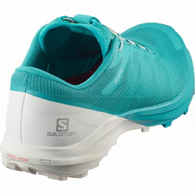 Blue / White Salomon SENSE PRO 4 Women's Trail Running Shoes | AE-390VZWS