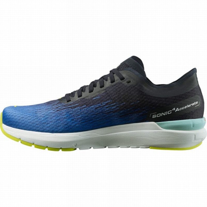 Blue / White Salomon SONIC 4 ACCELERATE Men's Running Shoes | AE-480SMUR