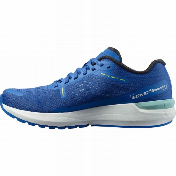 Blue / White Salomon SONIC 4 BALANCE Men's Road Running Shoes | AE-168OJMW