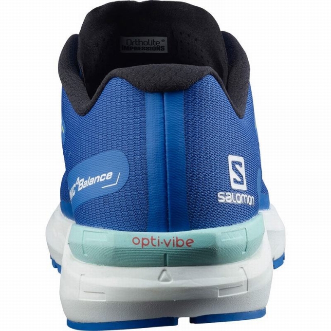 Blue / White Salomon SONIC 4 BALANCE Men's Road Running Shoes | AE-168OJMW