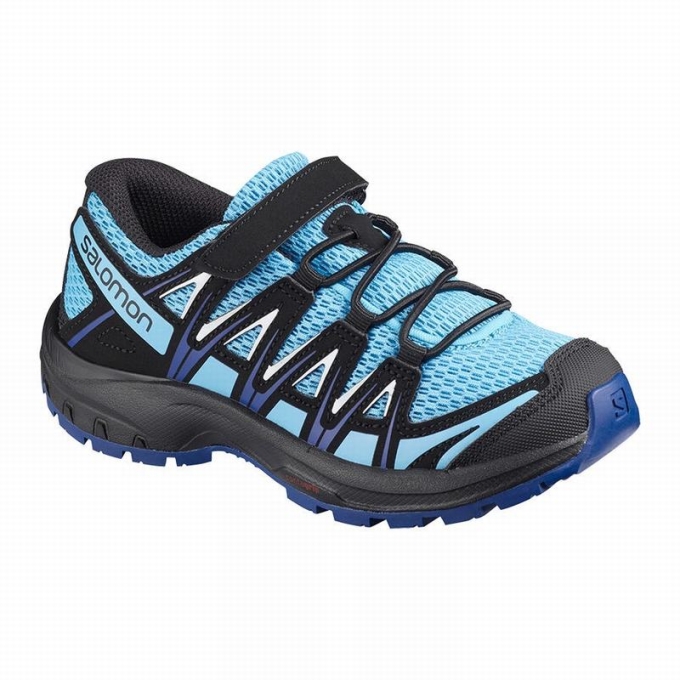 Blue / White Salomon XA PRO 3D K Kids\' Trail Running Shoes | AE-417XDFH