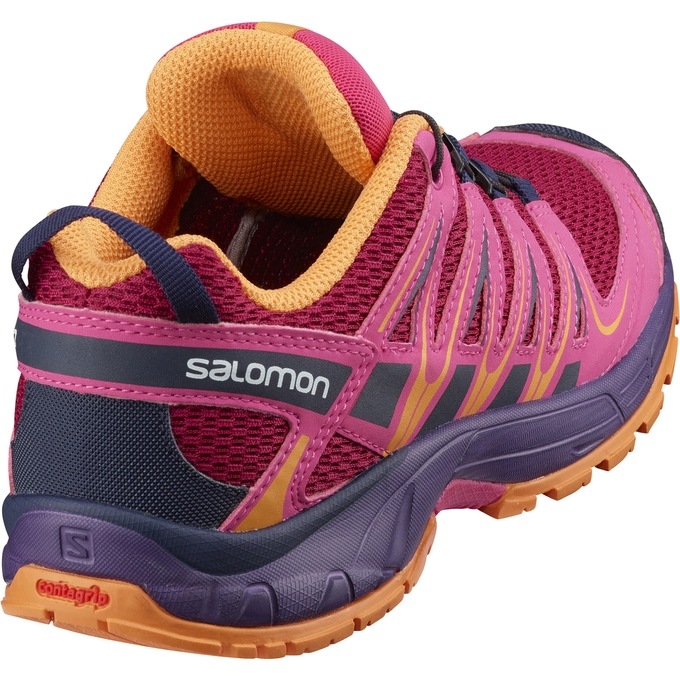 Blue / Yellow Salomon XA PRO 3D K Kids' Trail Running Shoes | AE-527ATDK