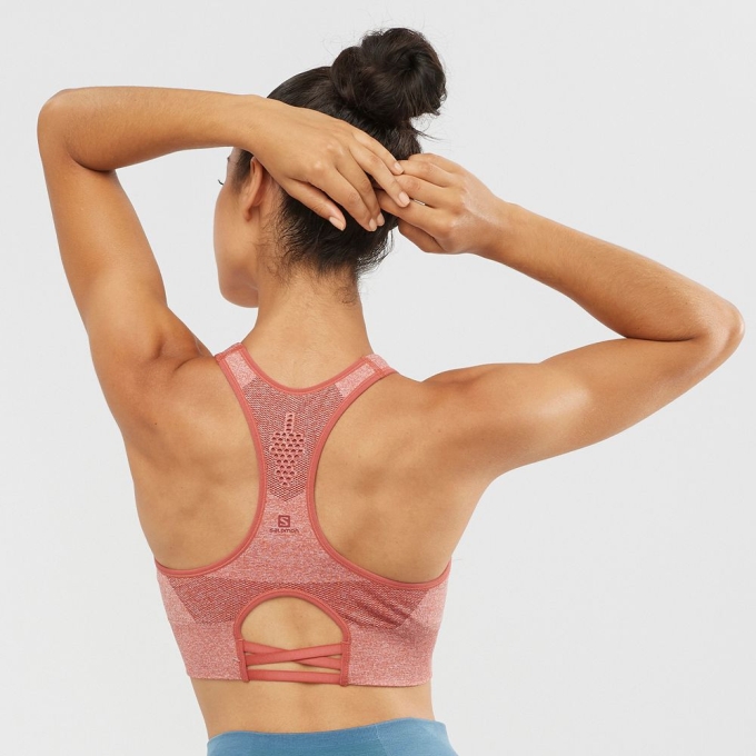 Brick Dust Salomon ESSENTIAL MOVE ON SEAMLESS Sport Women's Sports Bras | AE-513DBZT