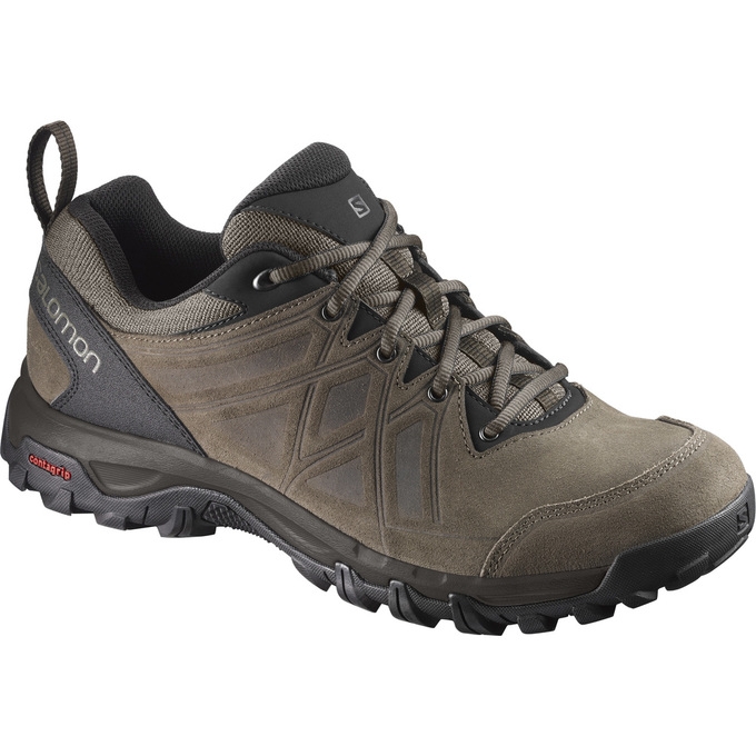 Brown Black Salomon EVASION 2 LTR Men\'s Hiking Shoes | AE-841CSAW