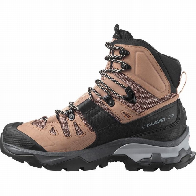 Brown / Black Salomon QUEST 4 GORE-TEX Women's Hiking Boots | AE-169HXCM