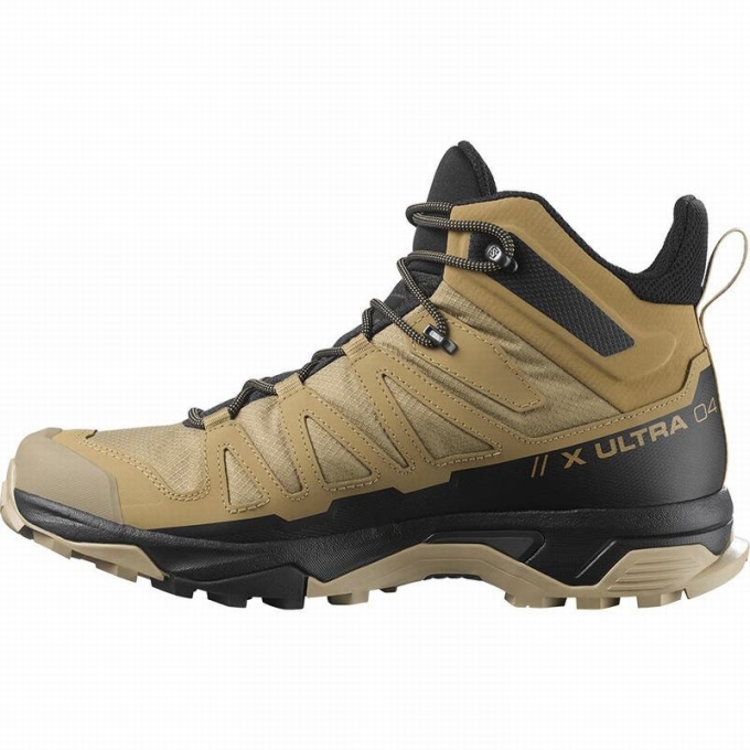 Brown / Black Salomon X ULTRA 4 MID GORE-TEX Men's Hiking Boots | AE-395HKXR