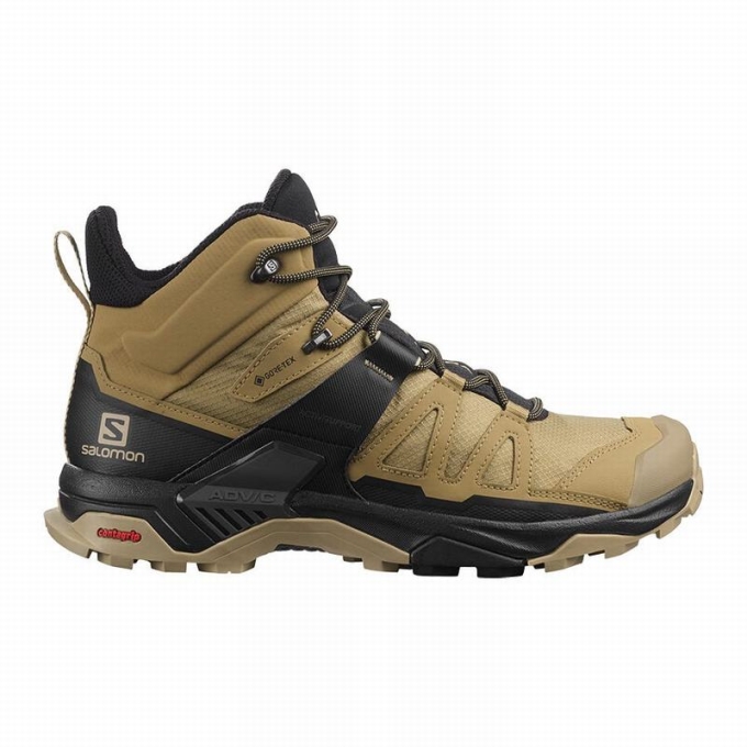 Brown / Black Salomon X ULTRA 4 MID GORE-TEX Men\'s Hiking Boots | AE-395HKXR