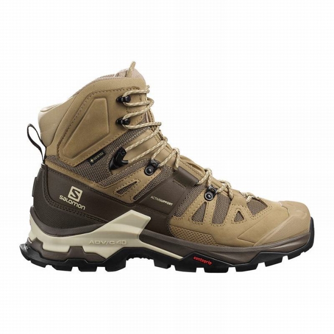 Brown Salomon QUEST 4 GORE-TEX Men\'s Hiking Boots | AE-345TFNS