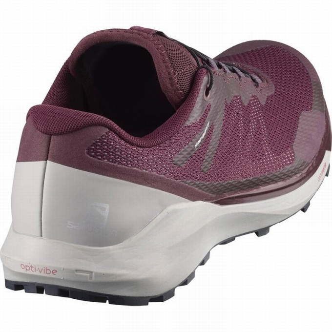 Burgundy / Coral Salomon SENSE RIDE 3 W Women's Trail Running Shoes | AE-038HTFL