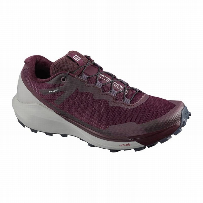 Burgundy / Coral Salomon SENSE RIDE 3 W Women\'s Trail Running Shoes | AE-038HTFL