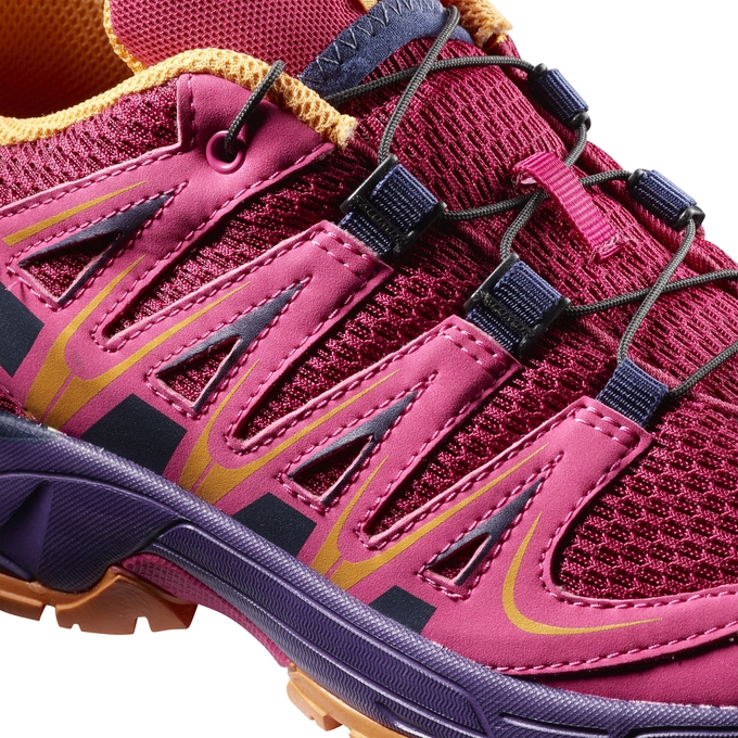 Burgundy Pink Salomon XA PRO 3D K Kids' Trail Running Shoes | AE-482ZJHA