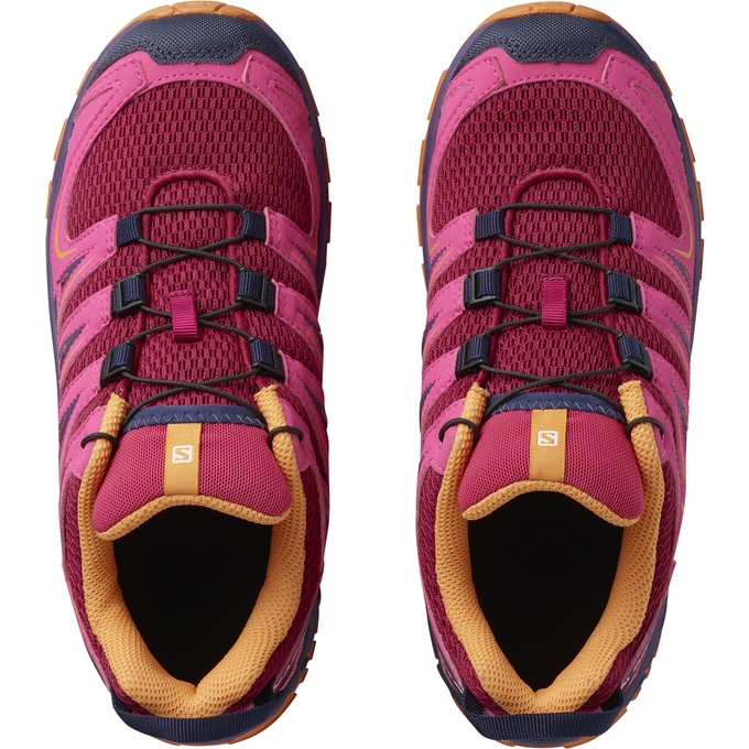 Burgundy Pink Salomon XA PRO 3D K Kids' Trail Running Shoes | AE-482ZJHA